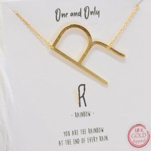 Sideways Initial " R "One and Only Necklaces - GD